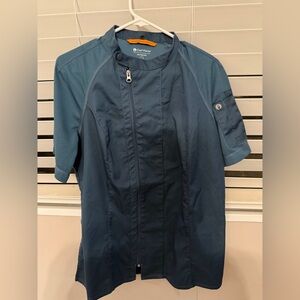 Chef works womens chef coat zipper pockets large teal